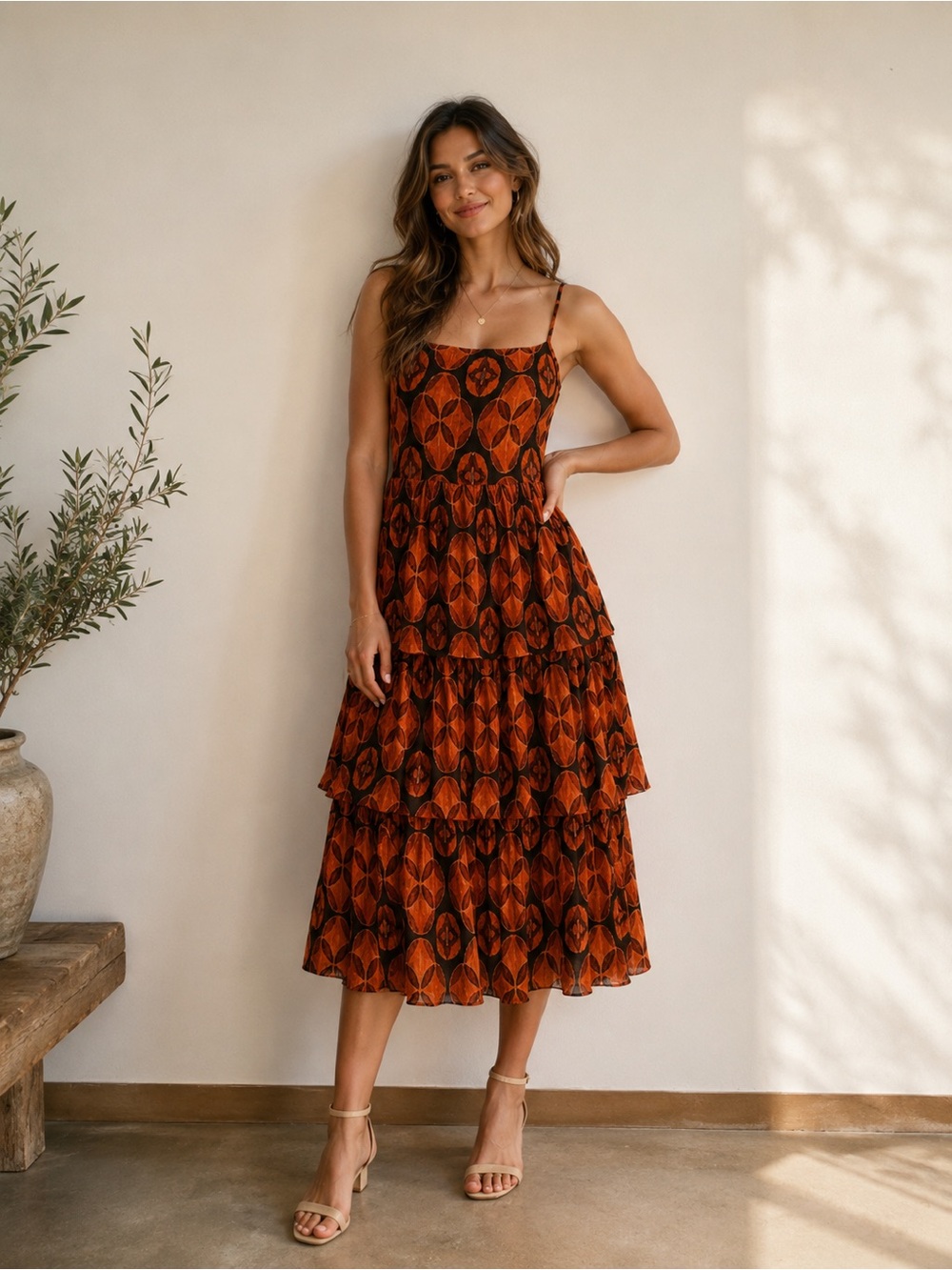 Never Fully Dressed Henrietta Midaxi Dress NWT Tiered Midi Boho Size 2